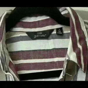 Mlle Gabrielle size medium striped sleeves dress